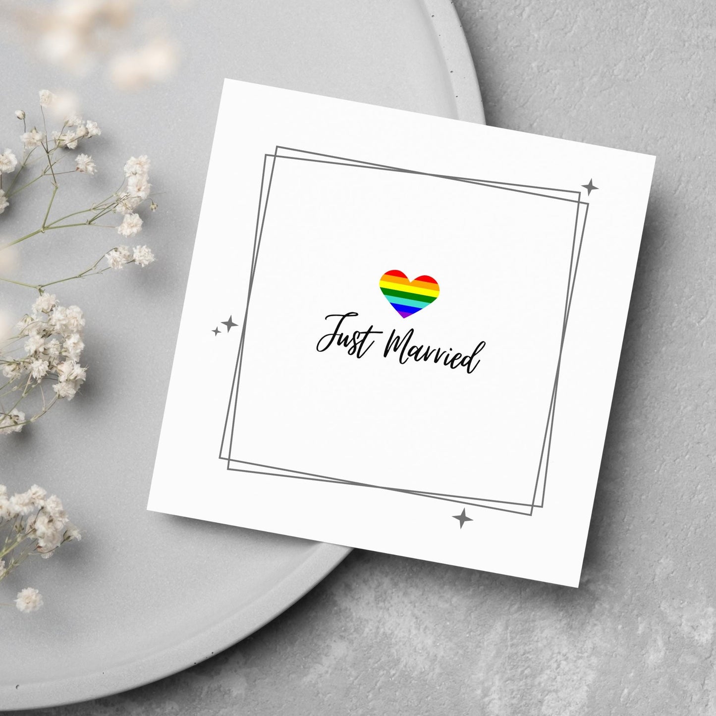 Mr and Mr Wedding Card, Gay Wedding Celebration Card, LGBTQ+ Wedding Day Card, Pride Wedding, Gay Marriage Card, Just Married, Gay Couple