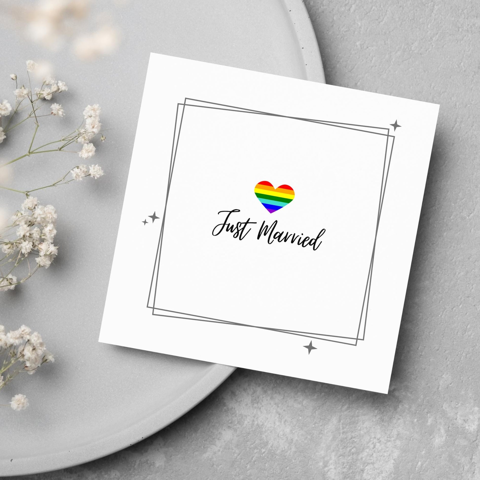 Mr and Mr Wedding Card, Gay Wedding Celebration Card, LGBTQ+ Wedding Day Card, Pride Wedding, Gay Marriage Card, Just Married, Gay Couple