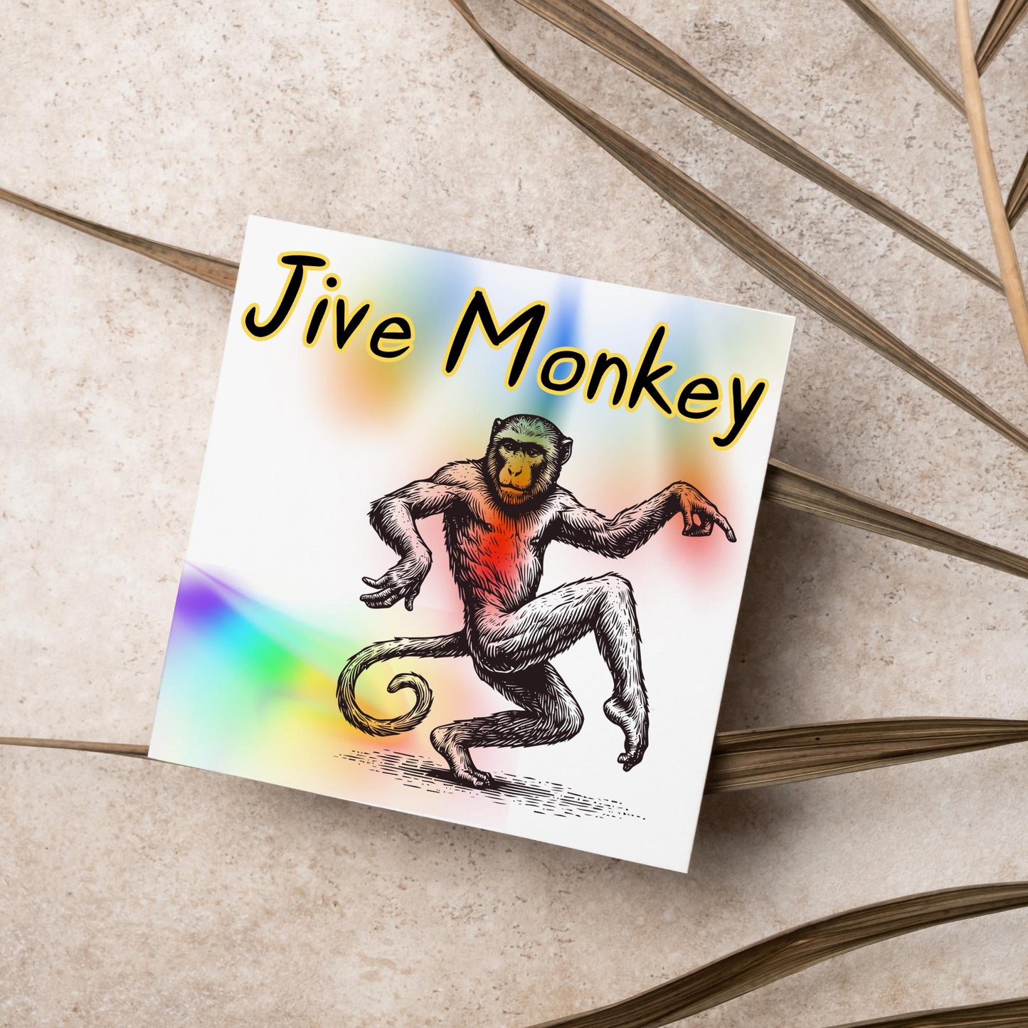Dancing Monkey Card, Fun Party Card, Monkey Card, Night Out Card, Animal Themed Birthday, Jive Monkey, Funny Ape, Disco Card, Chimp Card