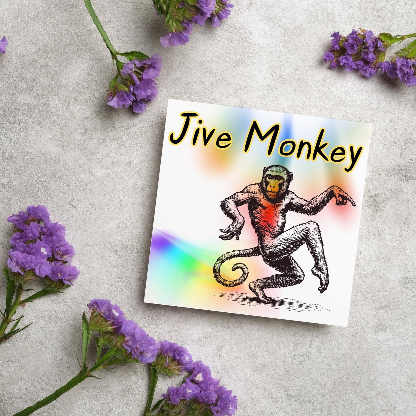 Dancing Monkey Card, Fun Party Card, Monkey Card, Night Out Card, Animal Themed Birthday, Jive Monkey, Funny Ape, Disco Card, Chimp Card