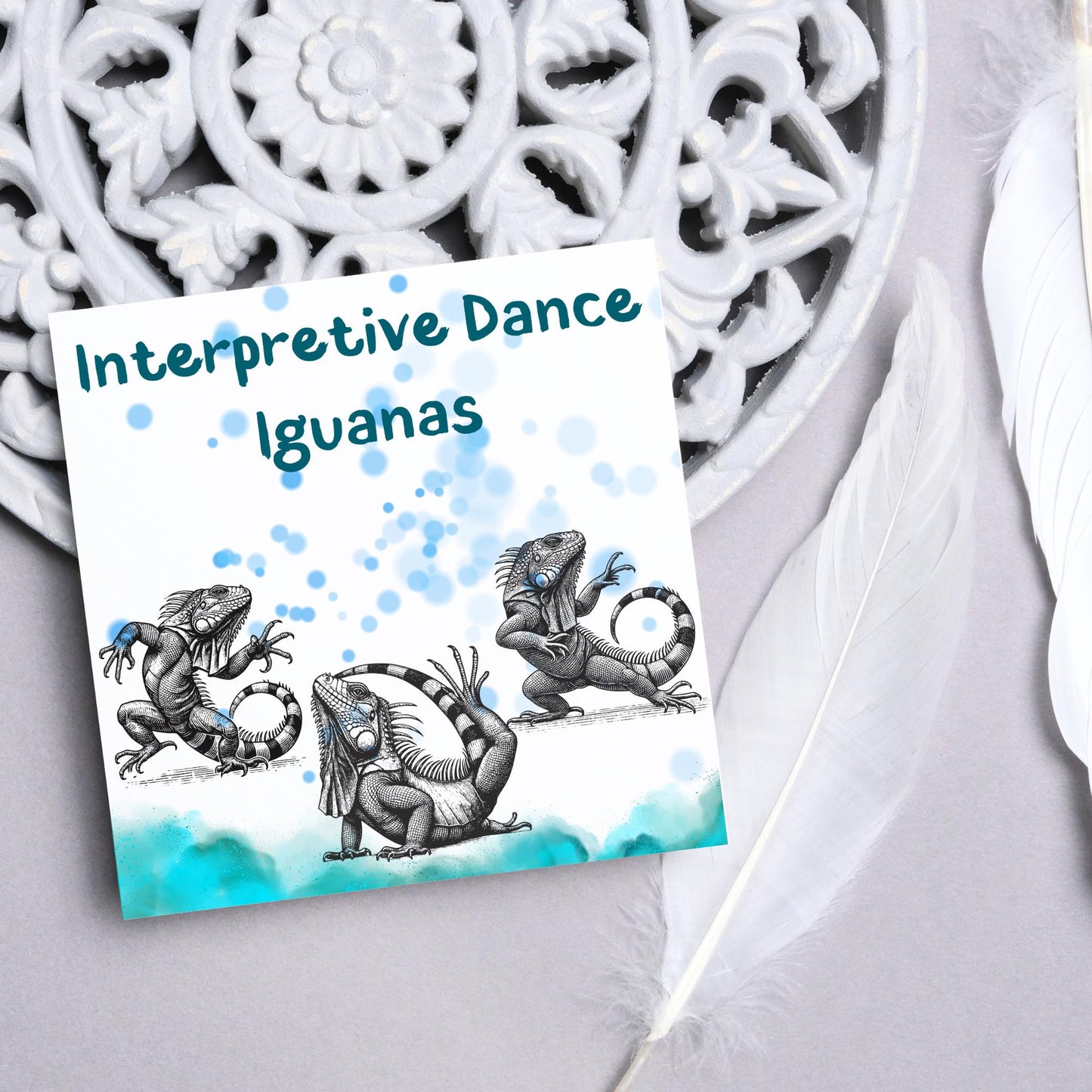 Iguana Card for Any Occasion, Fun Party Card, Lizard Card, Animal Themed Birthday, Party Card, FunnyInterprative Dance, Any Occasion Card
