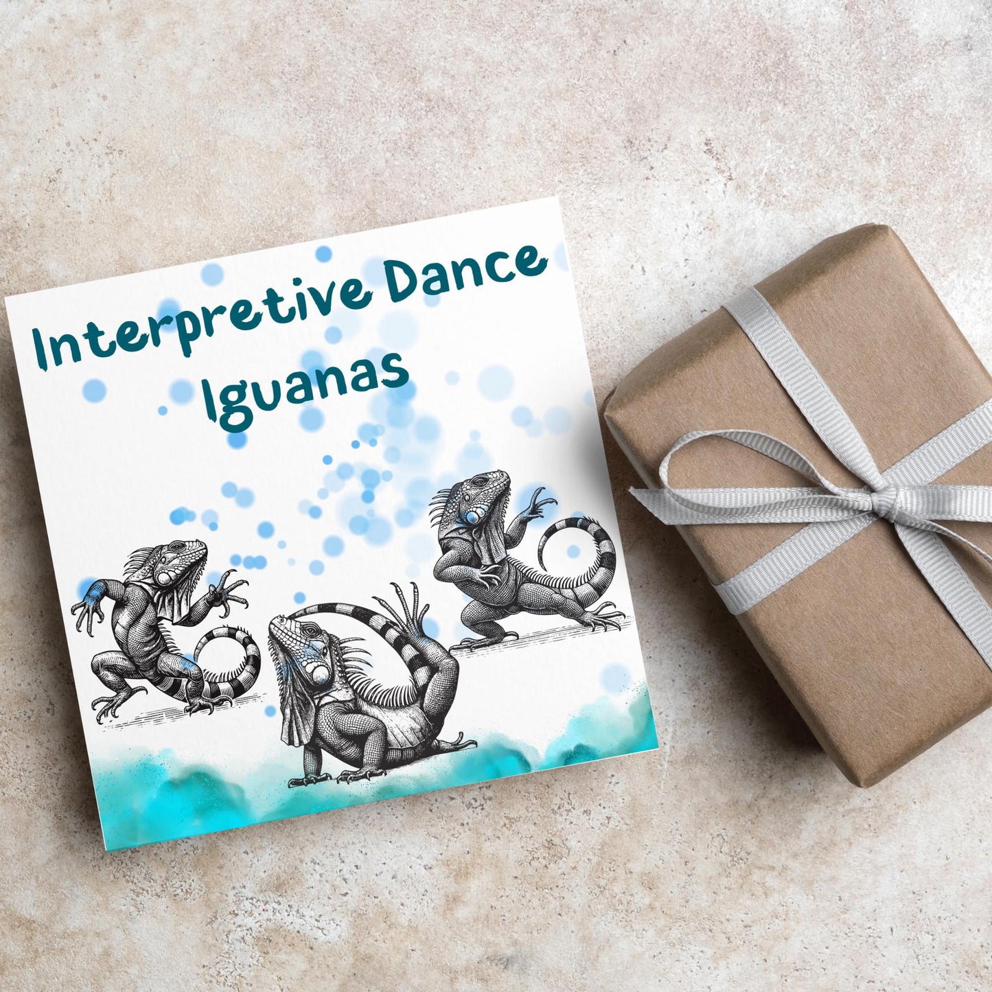 Iguana Card for Any Occasion, Fun Party Card, Lizard Card, Animal Themed Birthday, Party Card, FunnyInterprative Dance, Any Occasion Card