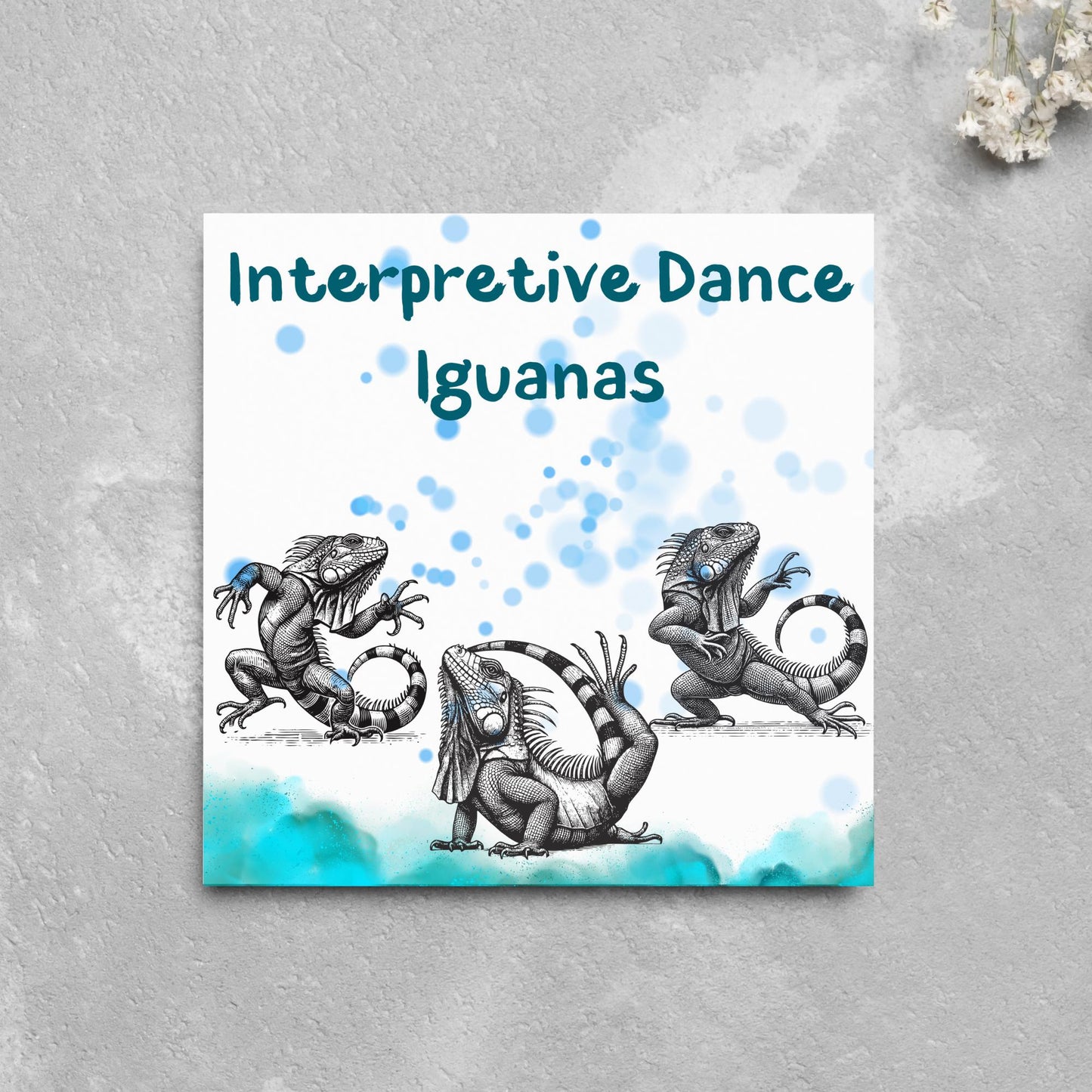 Iguana Card for Any Occasion, Fun Party Card, Lizard Card, Animal Themed Birthday, Party Card, FunnyInterprative Dance, Any Occasion Card