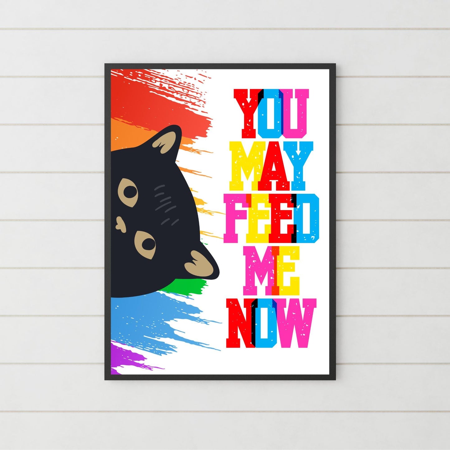 Funny Cat A4 Poster Print, High Quality Cartoon Art, Black Cat Art, Wall Decor, Original Artist Print, Vibrant Wall Art, Pet Cat Poster