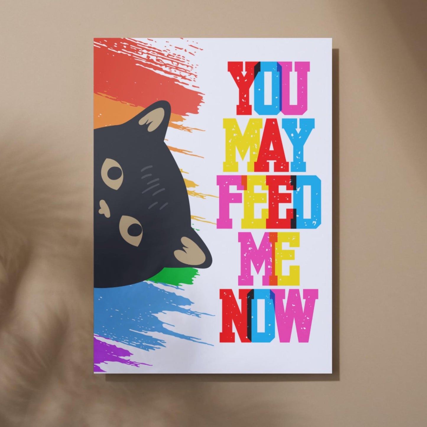Funny Cat A4 Poster Print, High Quality Cartoon Art, Black Cat Art, Wall Decor, Original Artist Print, Vibrant Wall Art, Pet Cat Poster