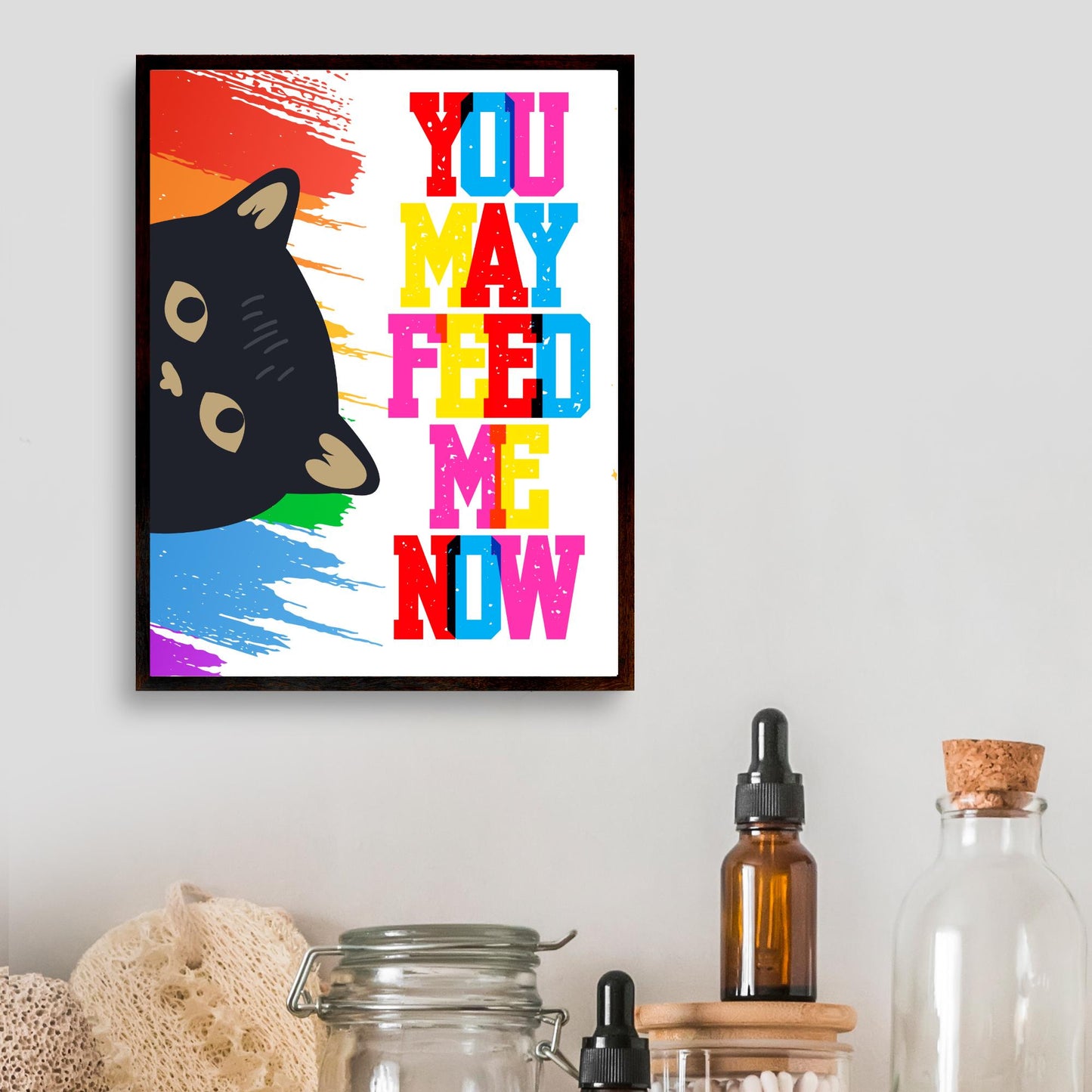 Funny Cat A4 Poster Print, High Quality Cartoon Art, Black Cat Art, Wall Decor, Original Artist Print, Vibrant Wall Art, Pet Cat Poster