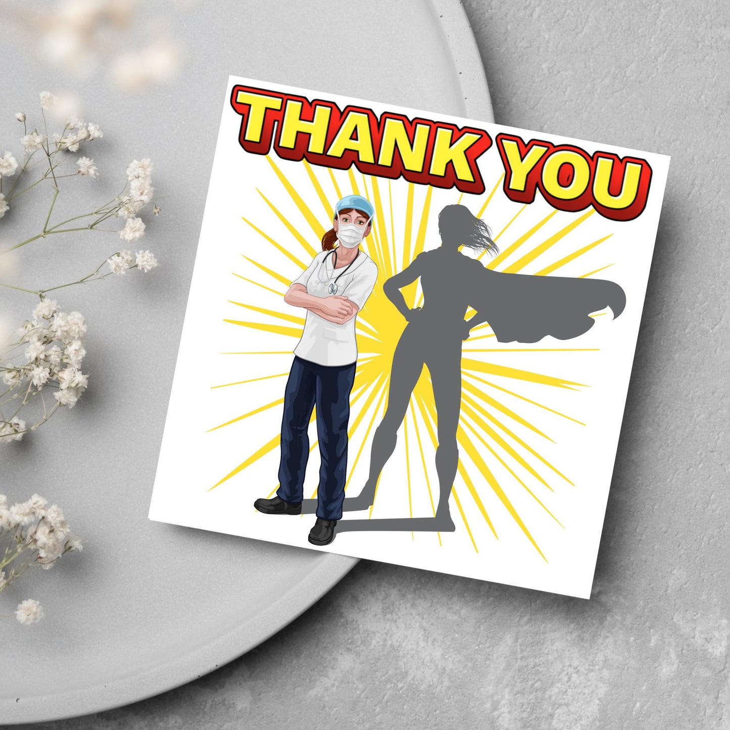 Superherp Nurse Thank You Card, Card for Nurse, Retirement Card, Hospital Thank You Card, Appreciation Card, Surgeon Thank You Card
