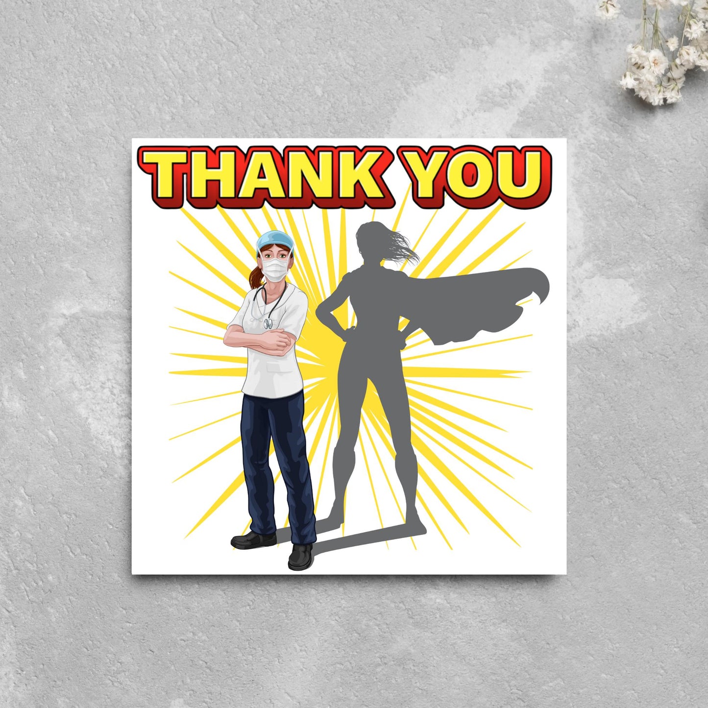 Superherp Nurse Thank You Card, Card for Nurse, Retirement Card, Hospital Thank You Card, Appreciation Card, Surgeon Thank You Card