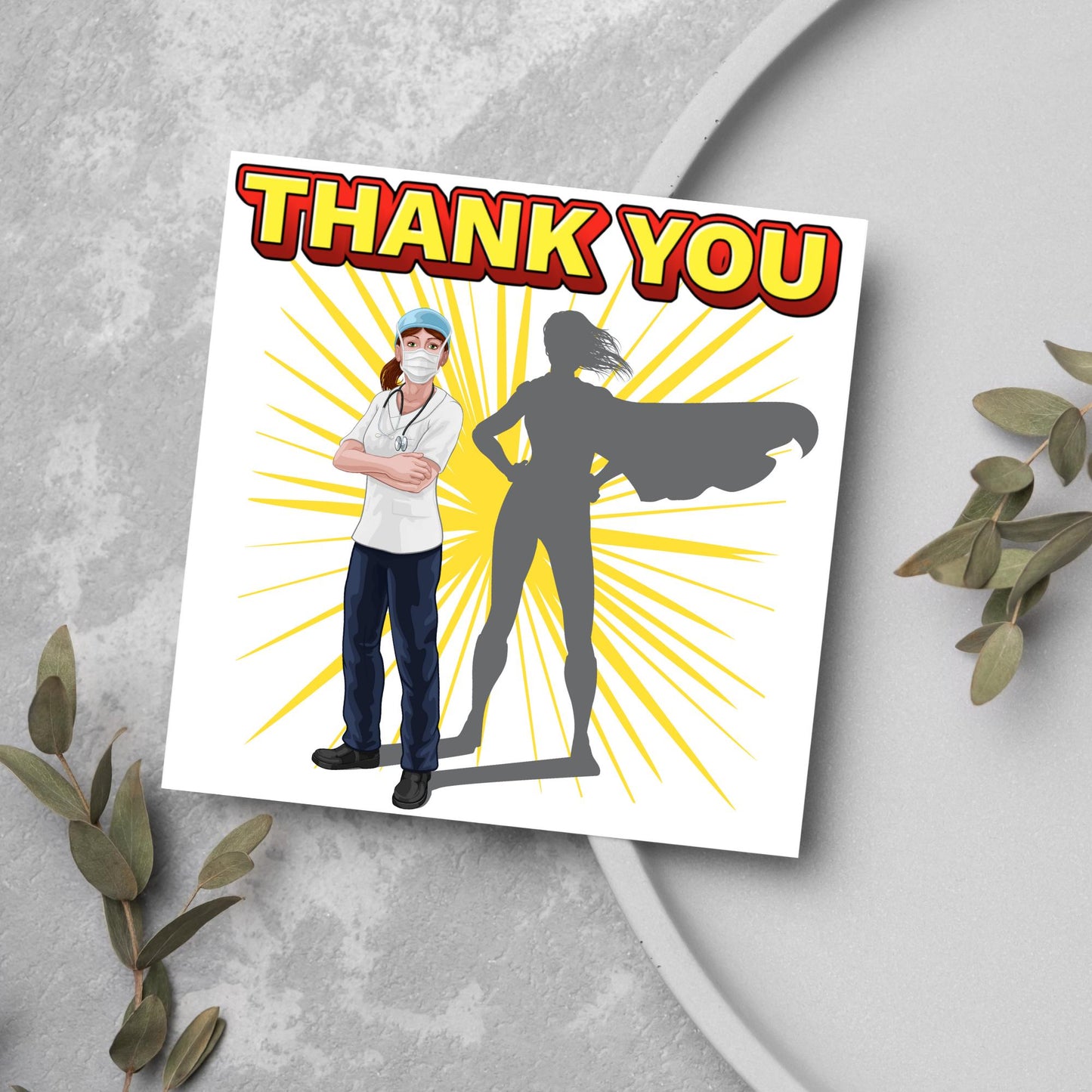 Superherp Nurse Thank You Card, Card for Nurse, Retirement Card, Hospital Thank You Card, Appreciation Card, Surgeon Thank You Card
