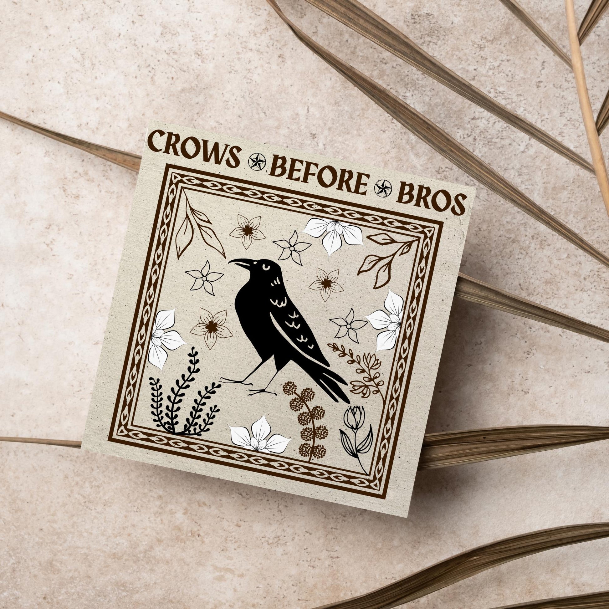 Crows before bros Card, Funny Corvid Card, Gothic Card, Goth Birthday Card, Friendship Card, Alternative Birthday Card, Medieval Card