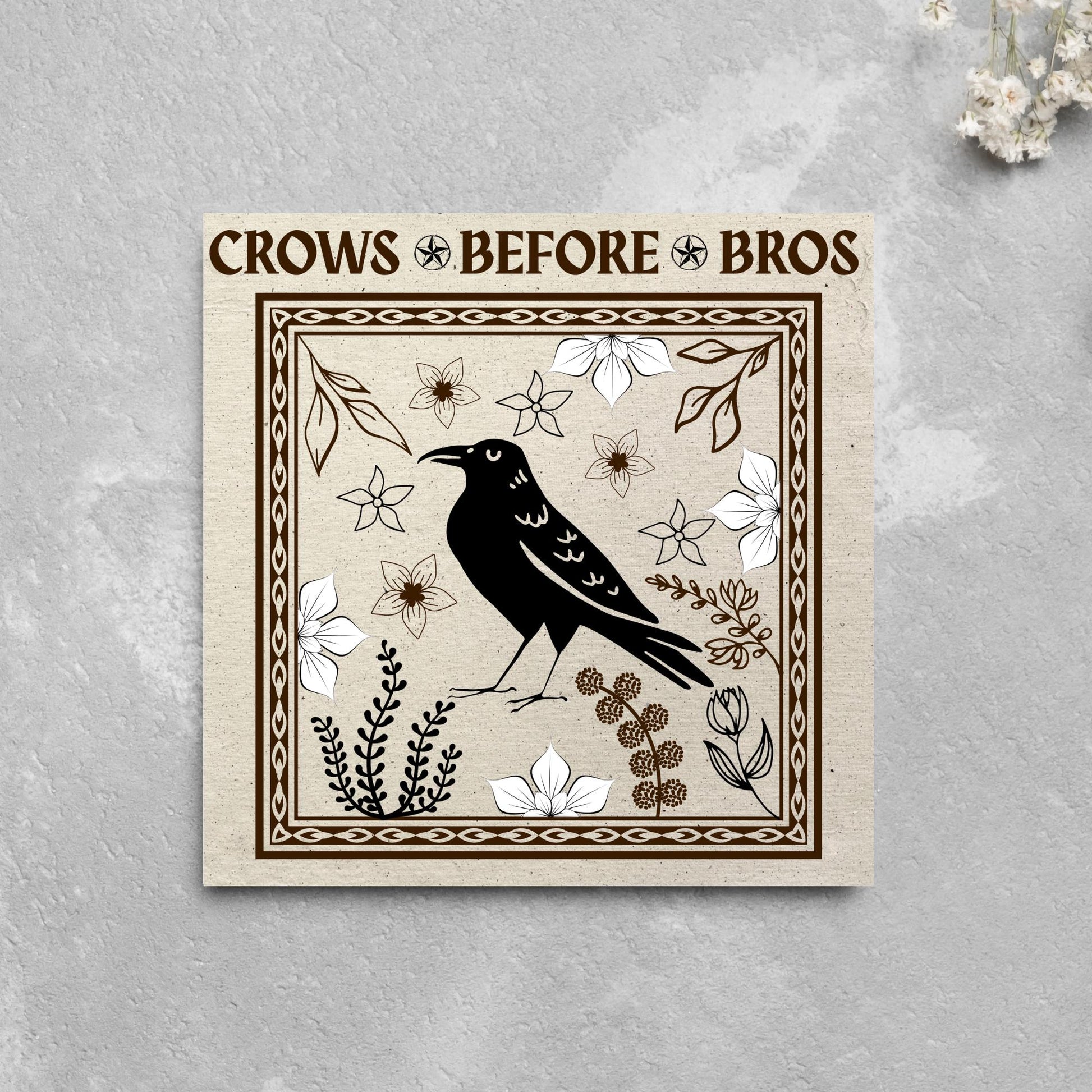 Crows before bros Card, Funny Corvid Card, Gothic Card, Goth Birthday Card, Friendship Card, Alternative Birthday Card, Medieval Card