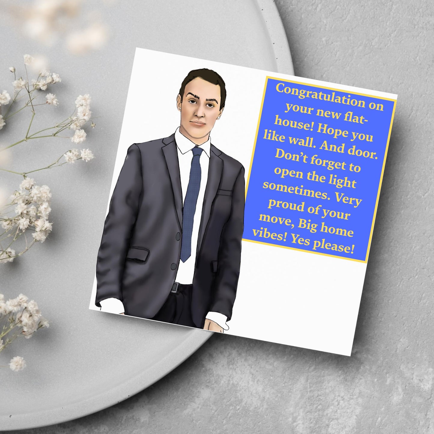 Stath Lets Flats New Home Card, Moving Out Card, Funny Moving Home Card, Congratulations Card for New House Or Flat, First Home Card