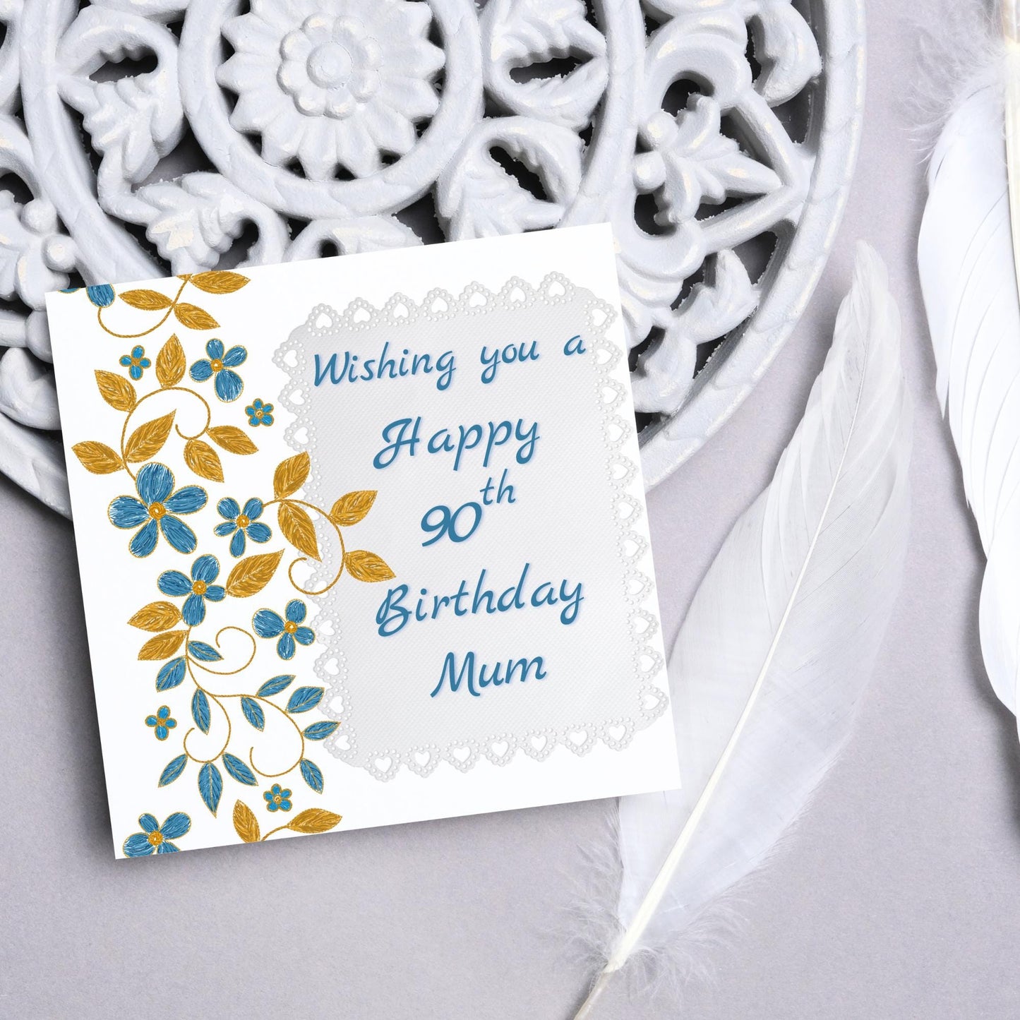 80th Birthday Card, 90th Birthday Card, Floral Birthday Card for Nan, Grandma Card, Personalised Birthday card, Card for Mum, 100th Birthday