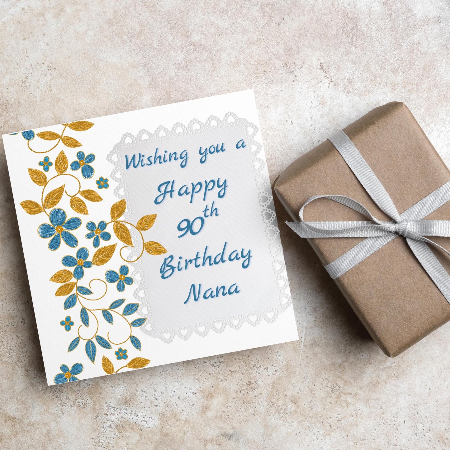 80th Birthday Card, 90th Birthday Card, Floral Birthday Card for Nan, Grandma Card, Personalised Birthday card, Card for Mum, 100th Birthday