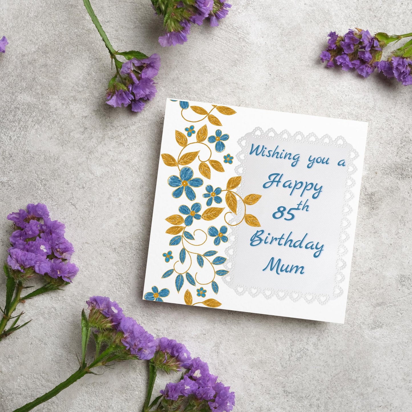 80th Birthday Card, 90th Birthday Card, Floral Birthday Card for Nan, Grandma Card, Personalised Birthday card, Card for Mum, 100th Birthday
