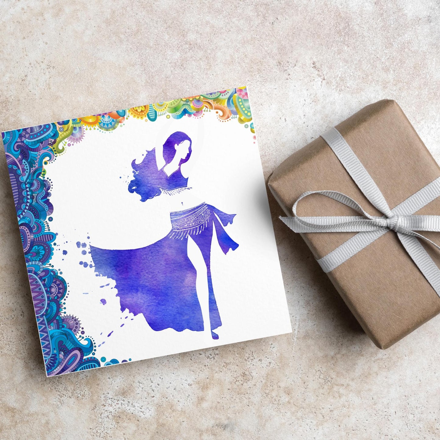 Bellydancing Card, Birthday Card, Card for Bellydancer, Recital Card, Dance Recital, Good Luck Card, Congratulations Card, Any Occasion Card