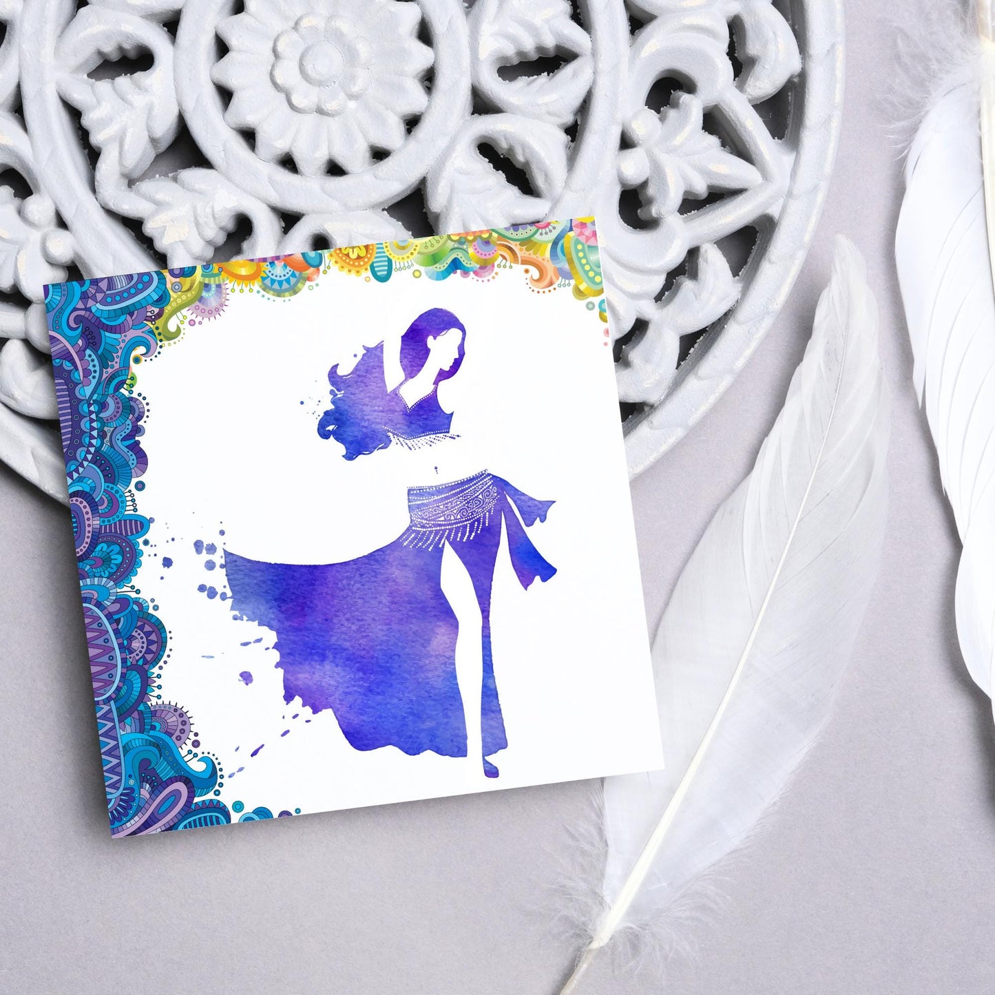Bellydancing Card, Birthday Card, Card for Bellydancer, Recital Card, Dance Recital, Good Luck Card, Congratulations Card, Any Occasion Card