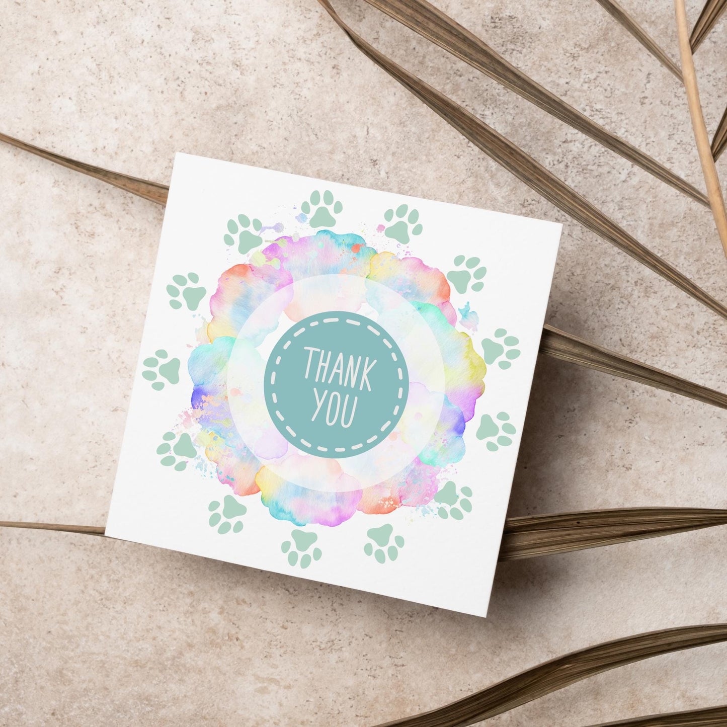 Thank You Vet Card, Watercolour Thankyou Veterinary Surgery, Appreciation Card, Thank You For Looking After Pet, Thank You RSPCA, Battersea