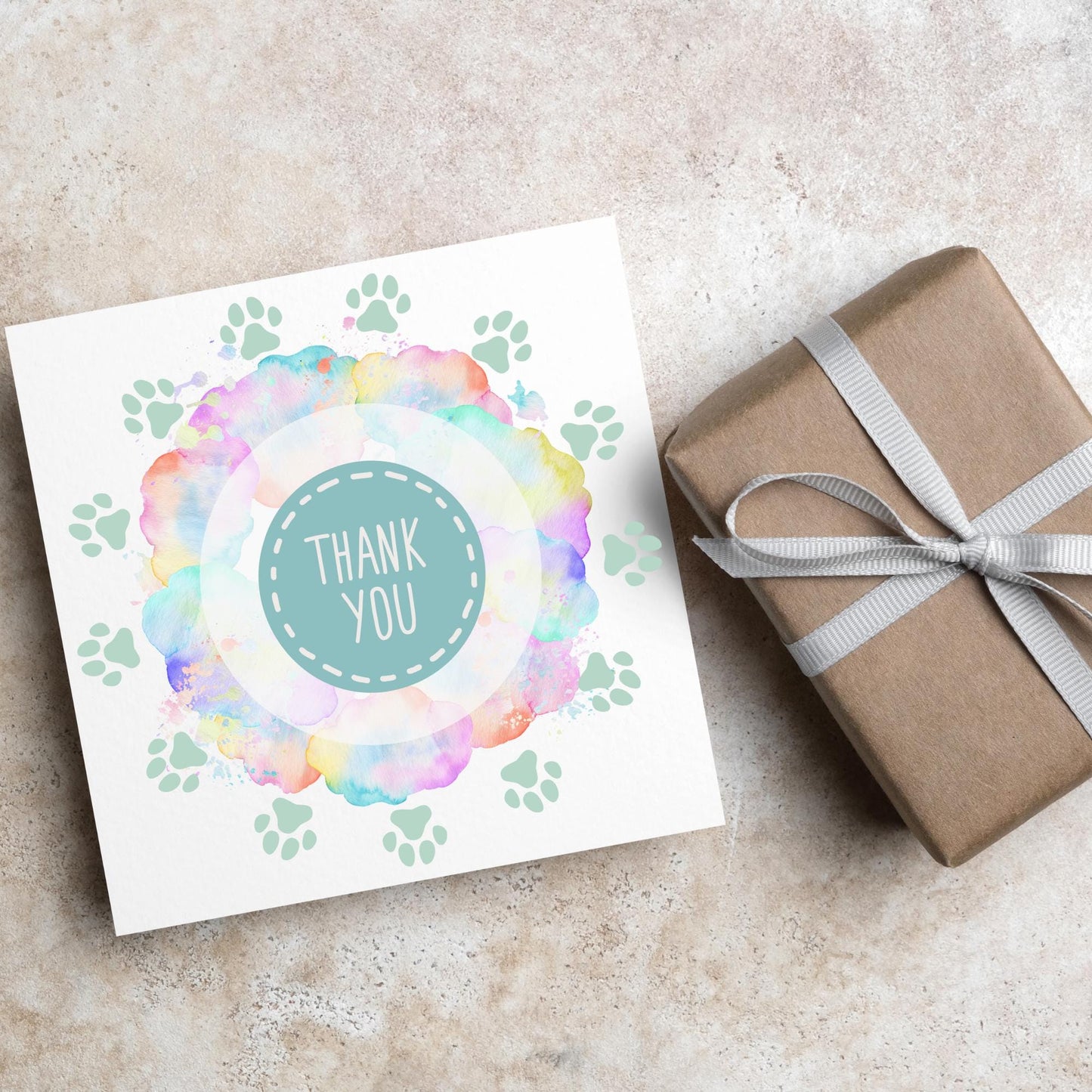 Thank You Vet Card, Watercolour Thankyou Veterinary Surgery, Appreciation Card, Thank You For Looking After Pet, Thank You RSPCA, Battersea