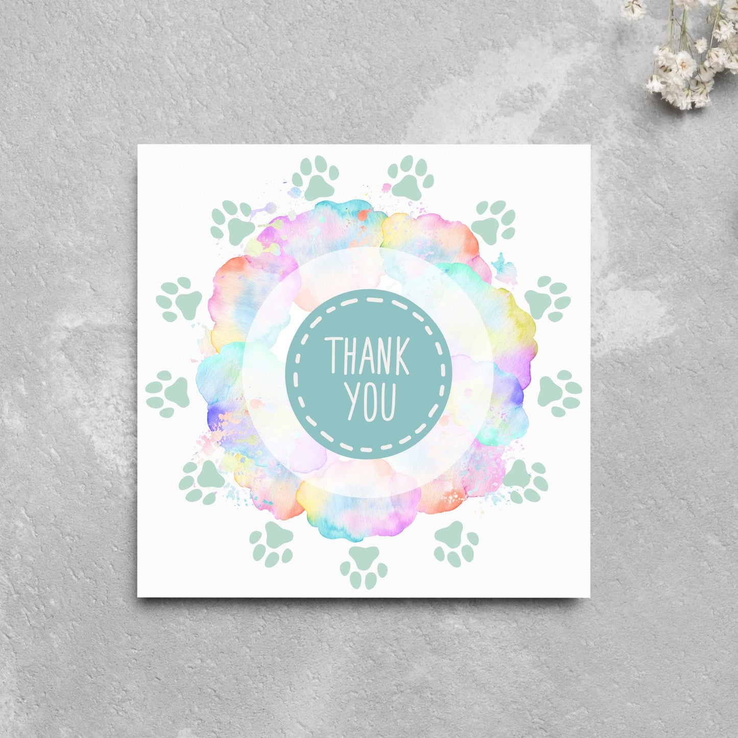 Thank You Vet Card, Watercolour Thankyou Veterinary Surgery, Appreciation Card, Thank You For Looking After Pet, Thank You RSPCA, Battersea