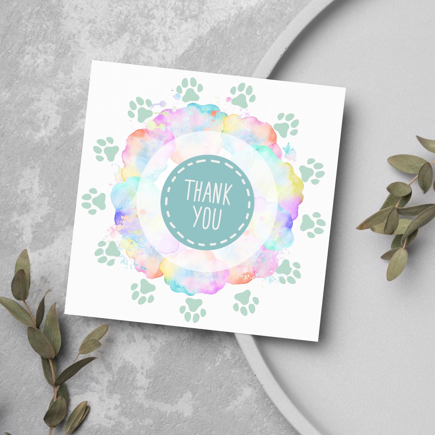 Thank You Vet Card, Watercolour Thankyou Veterinary Surgery, Appreciation Card, Thank You For Looking After Pet, Thank You RSPCA, Battersea