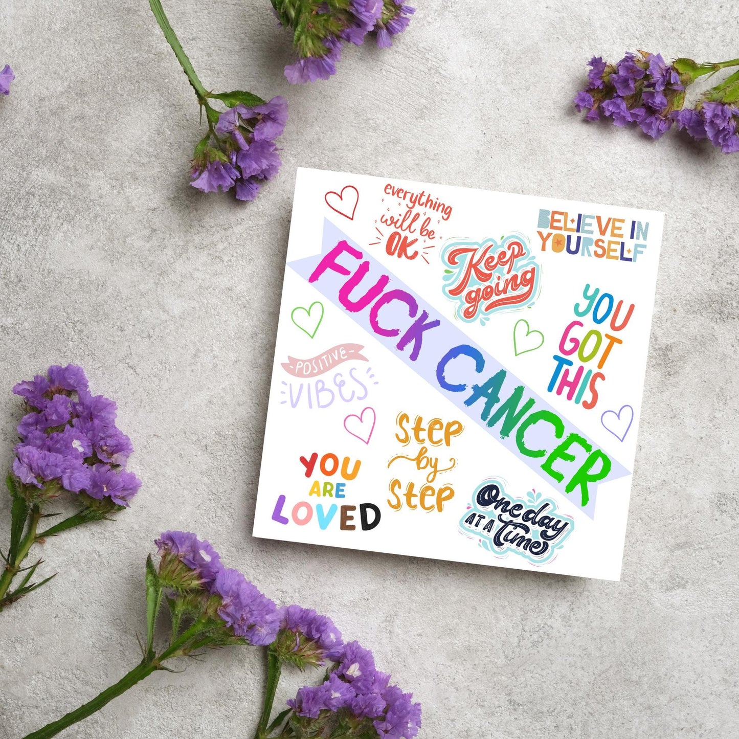 Personalised Card for Cancer Patients, Cancer Support Card, We Are With You, You Got This, Get Well Soon Card, Breast Cancer, F*ck Cancer