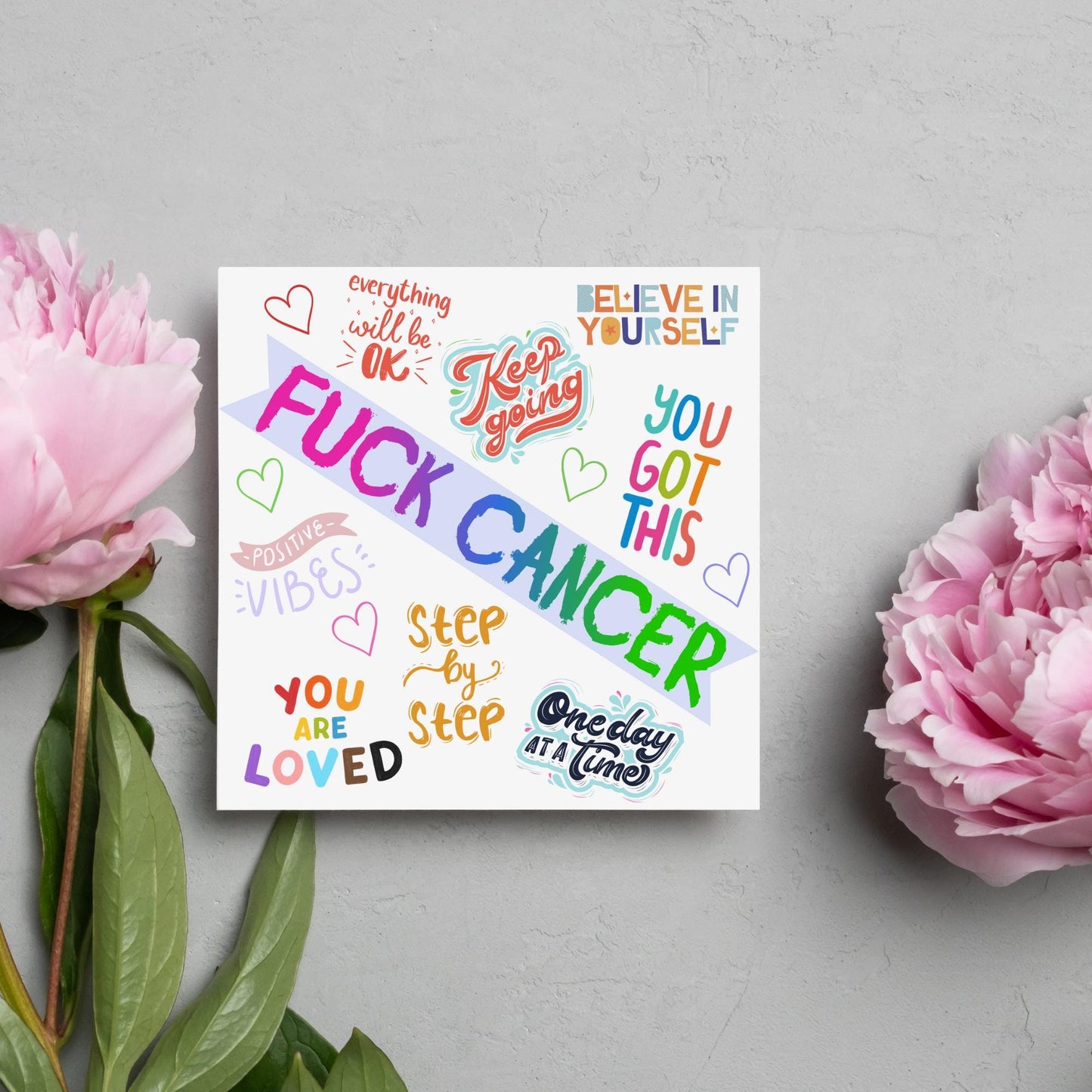 Personalised Card for Cancer Patients, Cancer Support Card, We Are With You, You Got This, Get Well Soon Card, Breast Cancer, F*ck Cancer