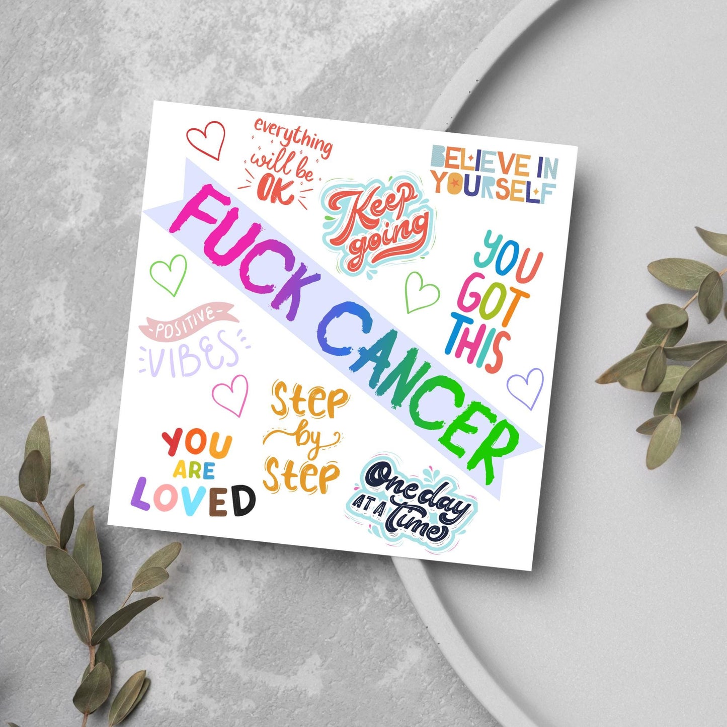 Personalised Card for Cancer Patients, Cancer Support Card, We Are With You, You Got This, Get Well Soon Card, Breast Cancer, F*ck Cancer