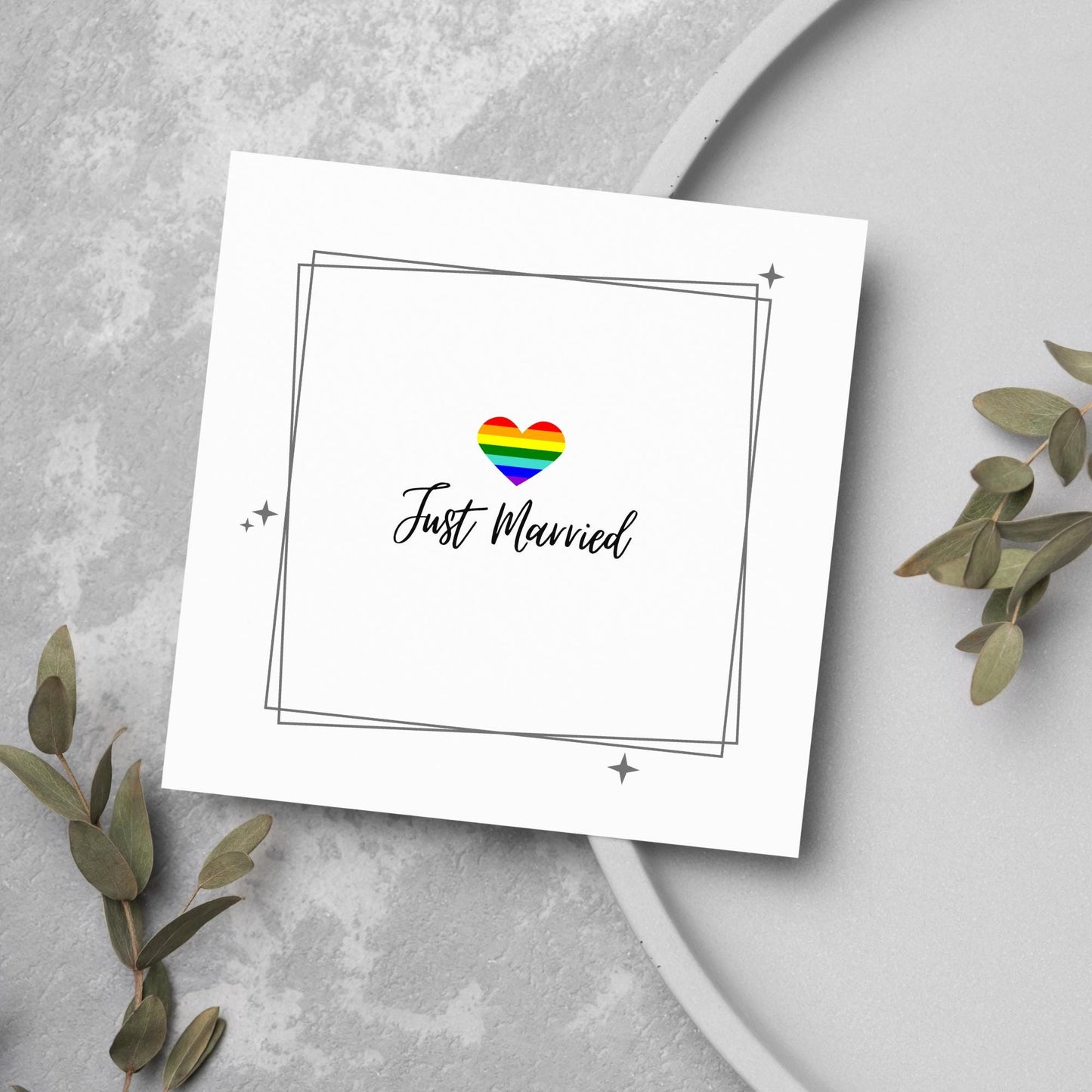 Mr and Mr Wedding Card, Gay Wedding Celebration Card, LGBTQ+ Wedding Day Card, Pride Wedding, Gay Marriage Card, Just Married, Gay Couple