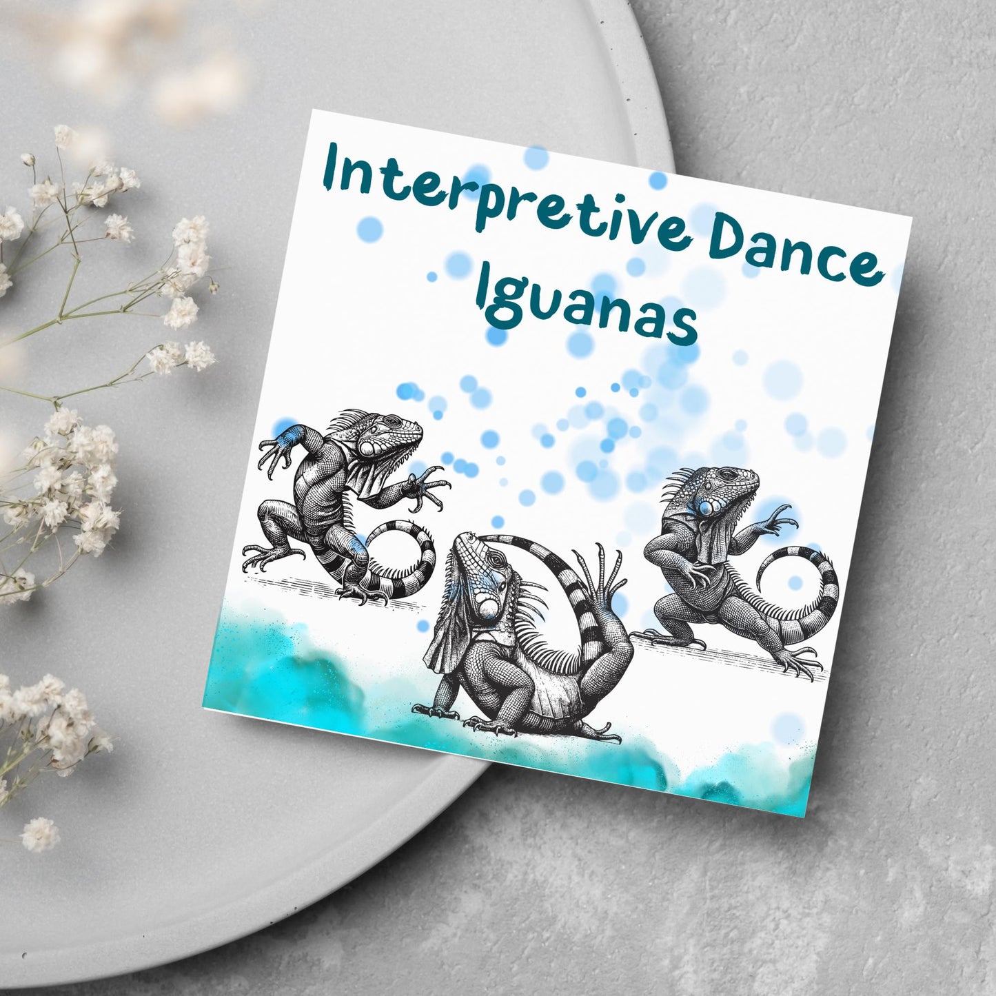 Iguana Card for Any Occasion, Fun Party Card, Lizard Card, Animal Themed Birthday, Party Card, FunnyInterprative Dance, Any Occasion Card