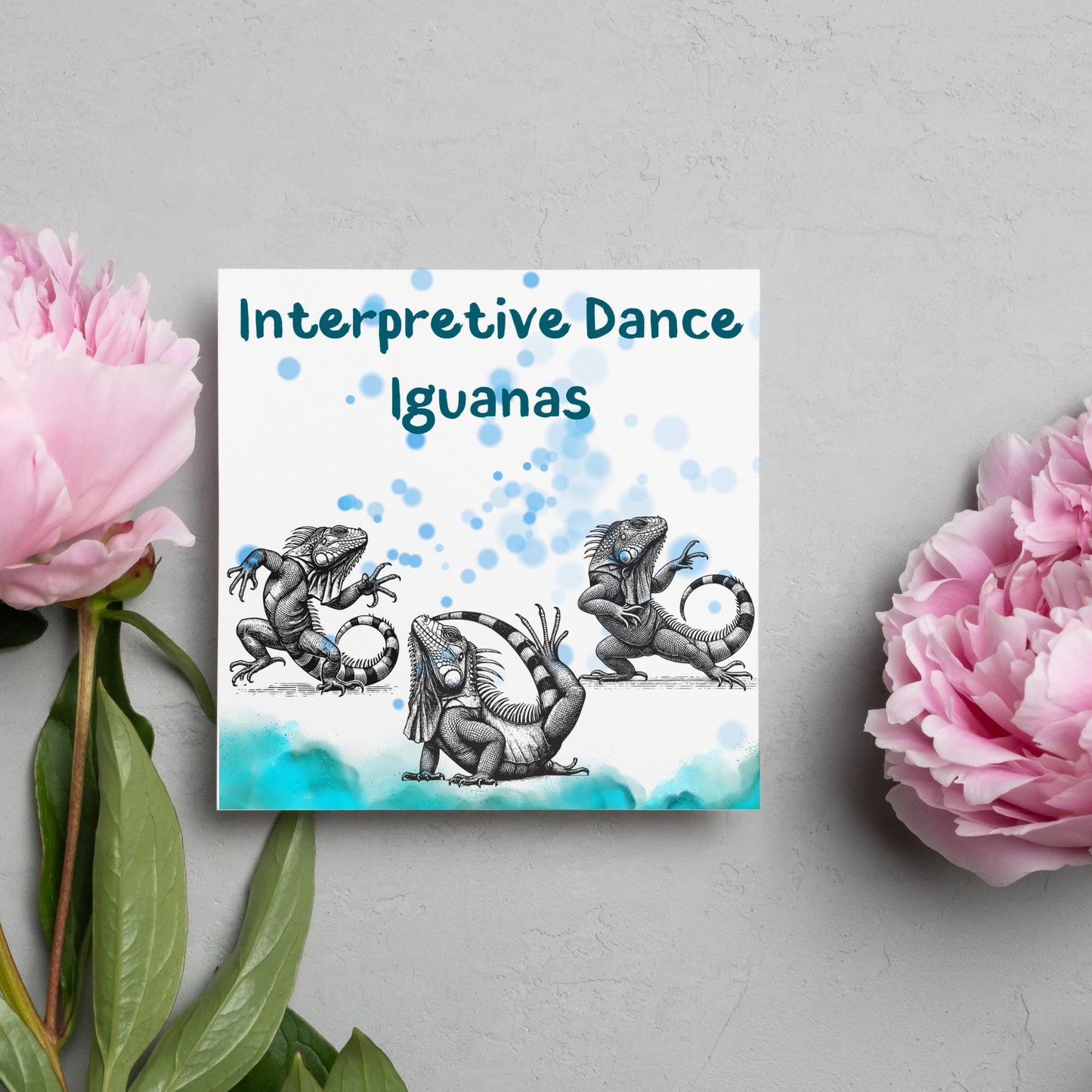 Iguana Card for Any Occasion, Fun Party Card, Lizard Card, Animal Themed Birthday, Party Card, FunnyInterprative Dance, Any Occasion Card