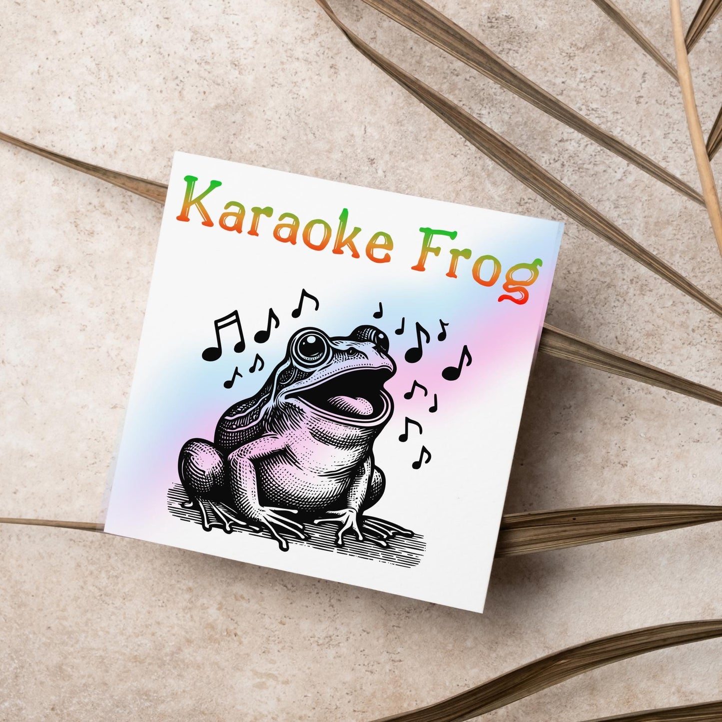 Karaoke Frog Card, Fun Party Card, Frog Card, Animal Themed Birthday, Party Card, Funny FrogLover Card, Any Occasion Card, Toad Card
