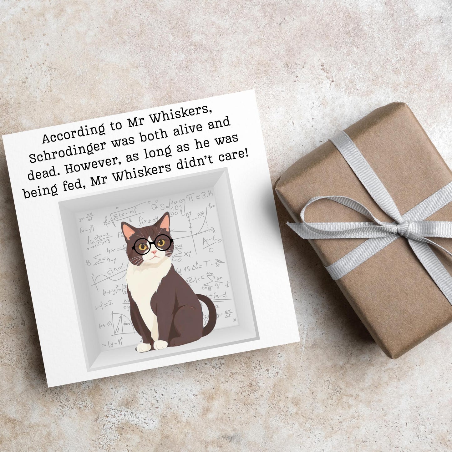 Quantum Physics Birthday Card, Funny Physicist Card, Schrodinger Card, Classic Joke Card, Funny Card for Scientist, Schrodinger's Cat