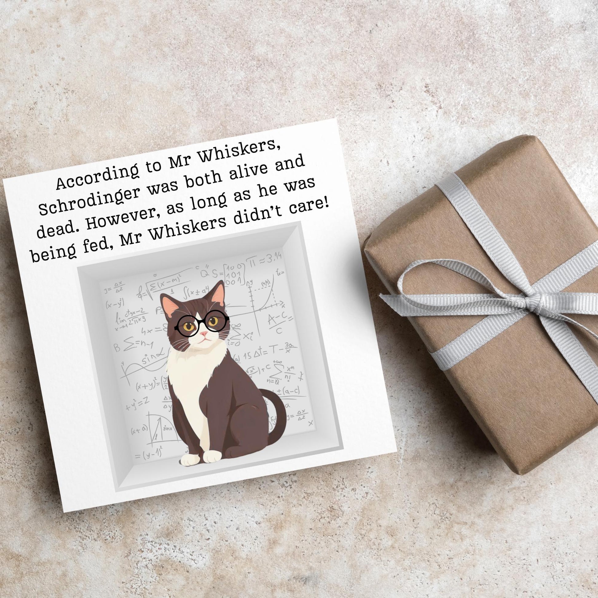 Quantum Physics Birthday Card, Funny Physicist Card, Schrodinger Card, Classic Joke Card, Funny Card for Scientist, Schrodinger's Cat