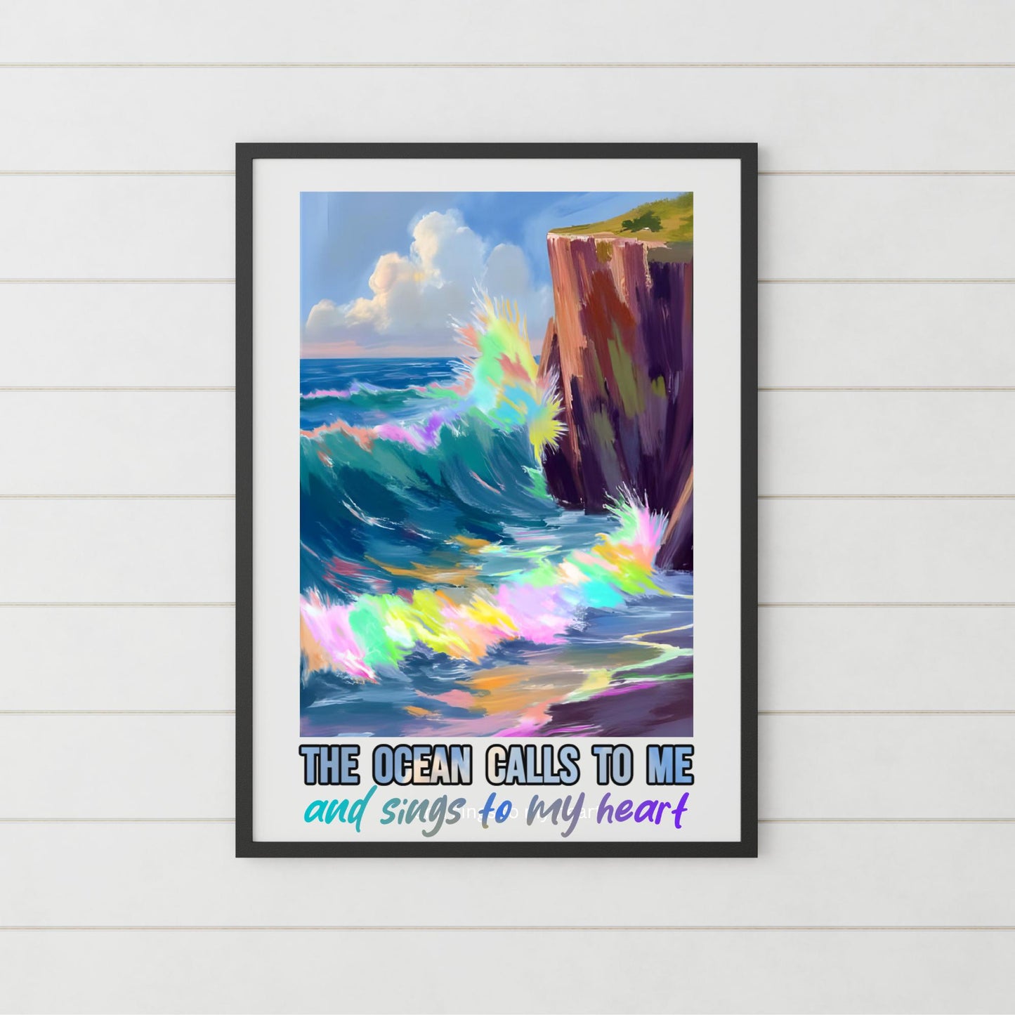 Ocean Waves Print, High Quality A4 Wall Art, Sea Life Art, Marine Art, Sailing Poster, Original Artist Print, Colourful Sea Print,
