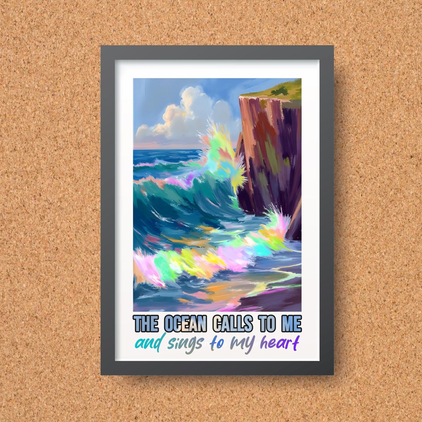 Ocean Waves Print, High Quality A4 Wall Art, Sea Life Art, Marine Art, Sailing Poster, Original Artist Print, Colourful Sea Print,
