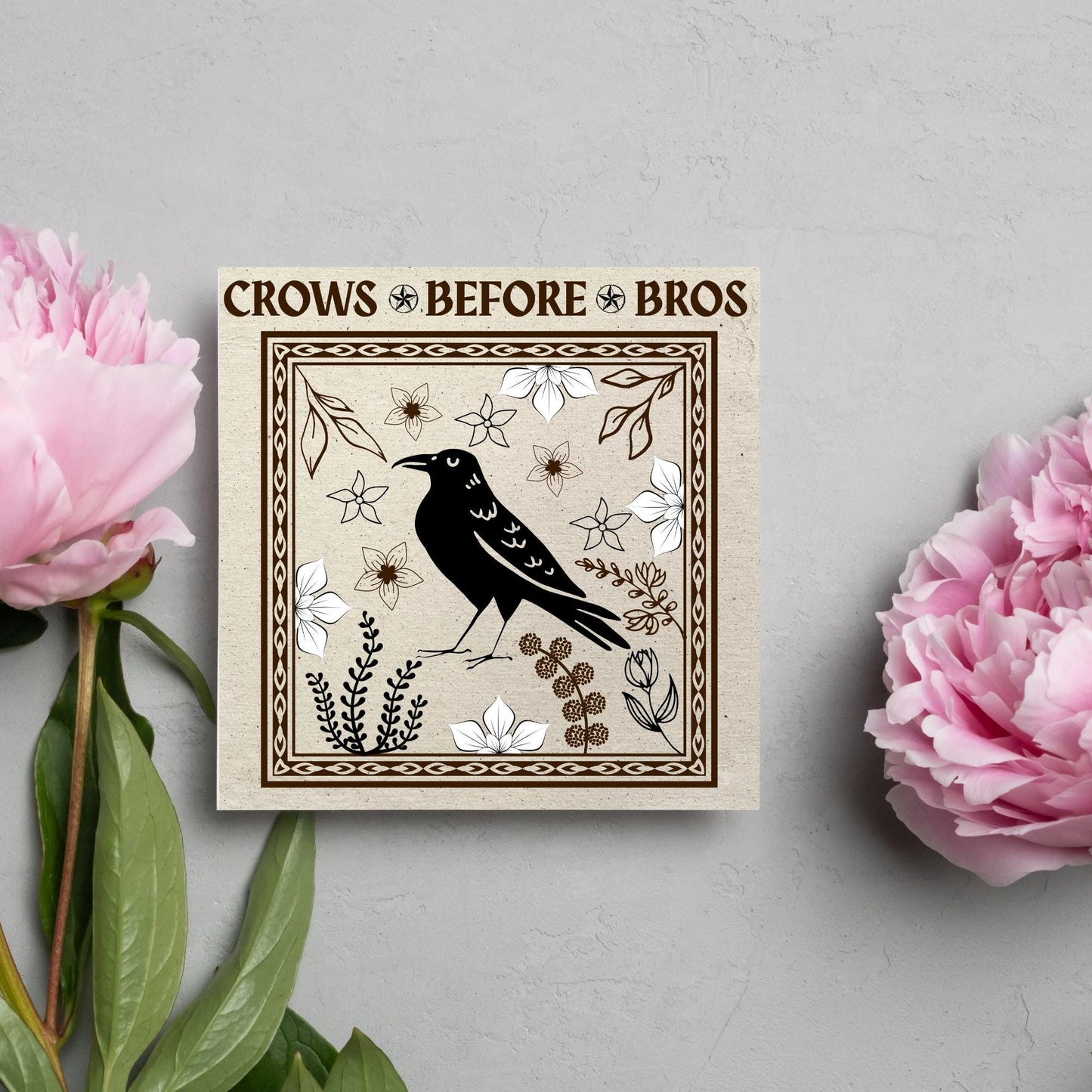 Crows before bros Card, Funny Corvid Card, Gothic Card, Goth Birthday Card, Friendship Card, Alternative Birthday Card, Medieval Card