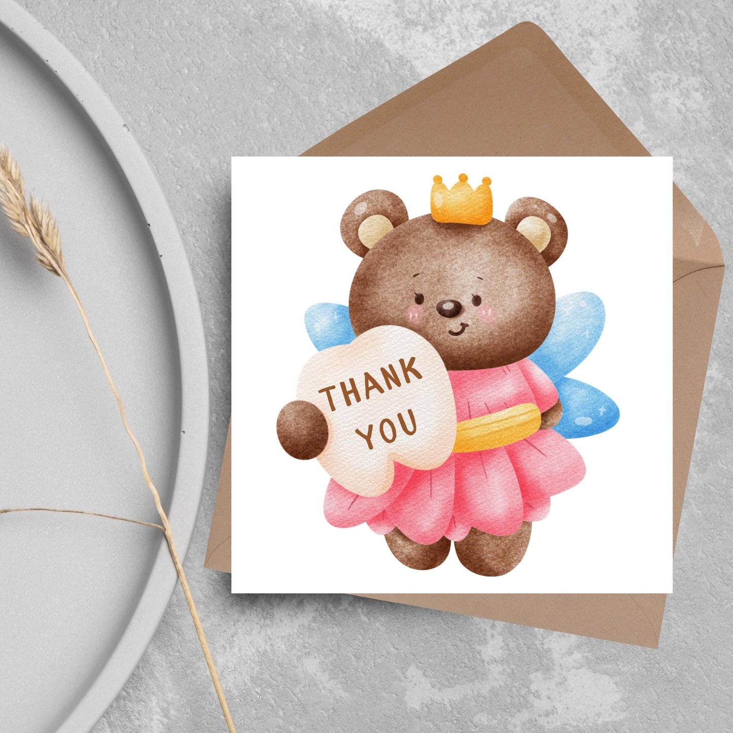 Tooth Fairy Card for Child, Well Done Dentist Card, Tooth Fairy for Grandchild, Cute Bear Thank You from Tooth Fairy