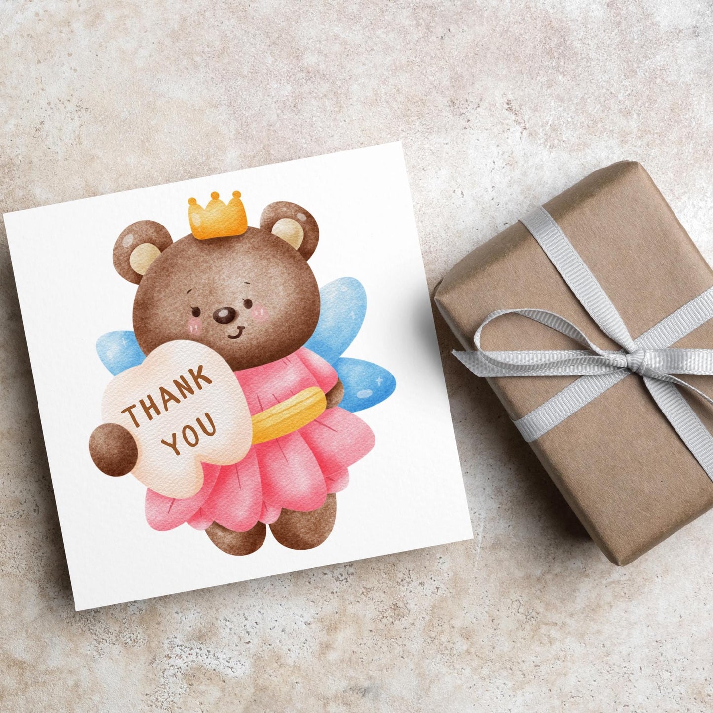 Tooth Fairy Card for Child, Well Done Dentist Card, Tooth Fairy for Grandchild, Cute Bear Thank You from Tooth Fairy
