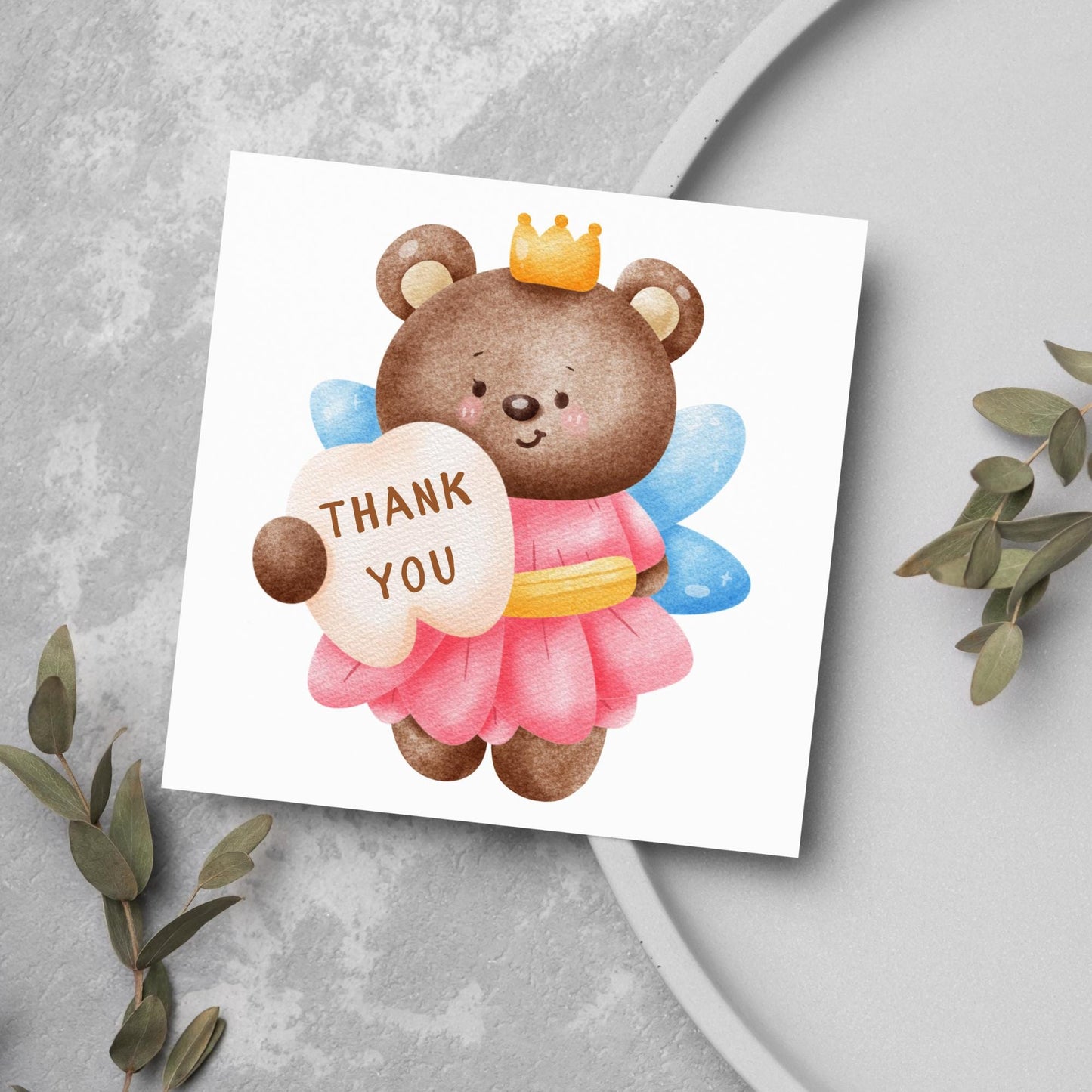 Tooth Fairy Card for Child, Well Done Dentist Card, Tooth Fairy for Grandchild, Cute Bear Thank You from Tooth Fairy