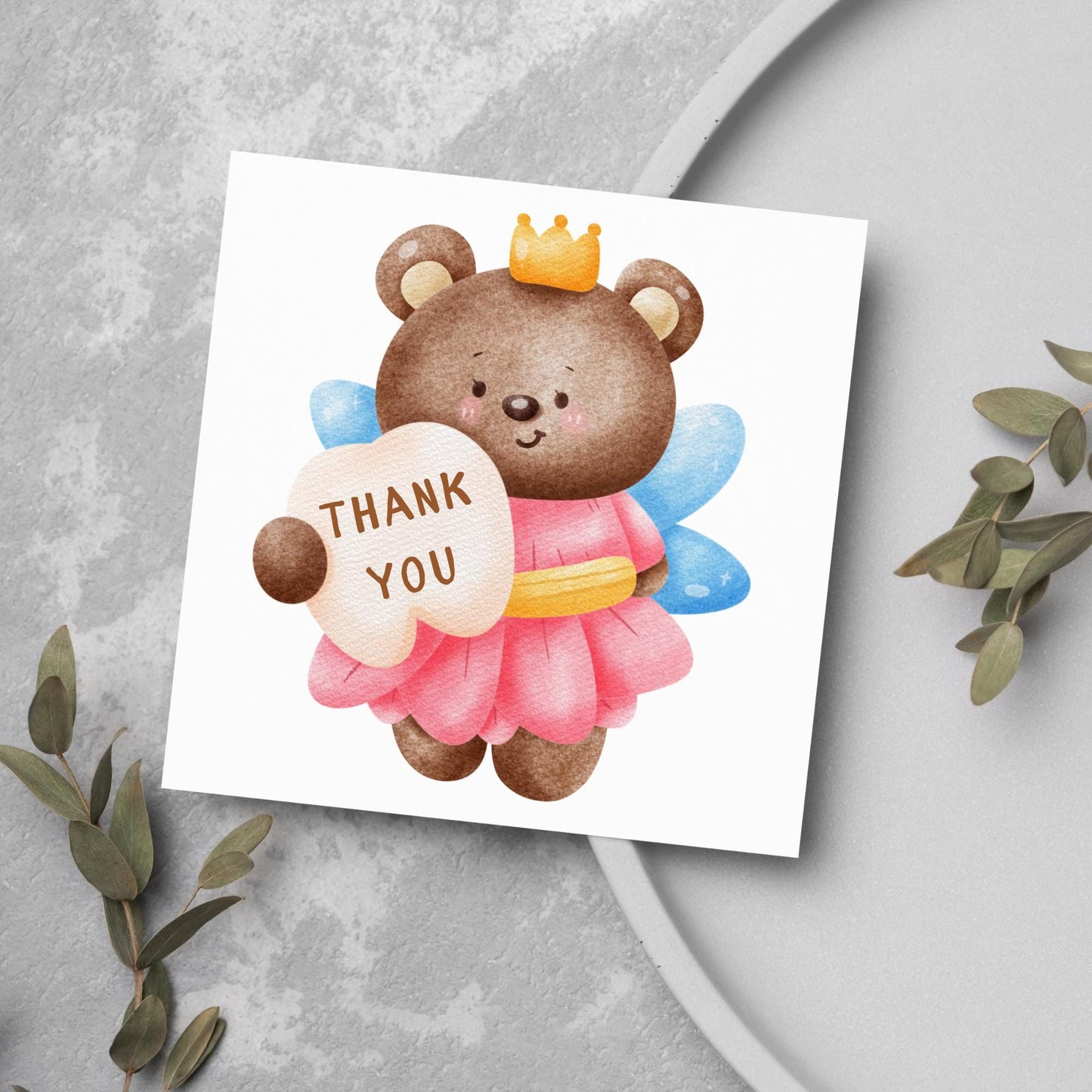 Tooth Fairy Card for Child, Well Done Dentist Card, Tooth Fairy for Grandchild, Cute Bear Thank You from Tooth Fairy