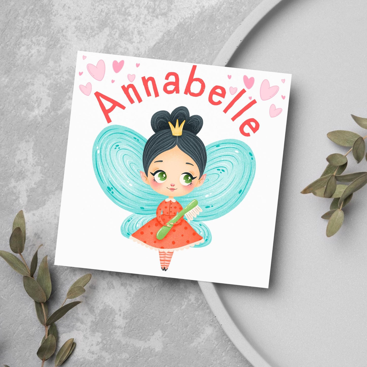 Personalised Tooth Fairy Card for Child, Well Done Dentist Card, Tooth Fairy for Grandchild, Custom Name Card for Children