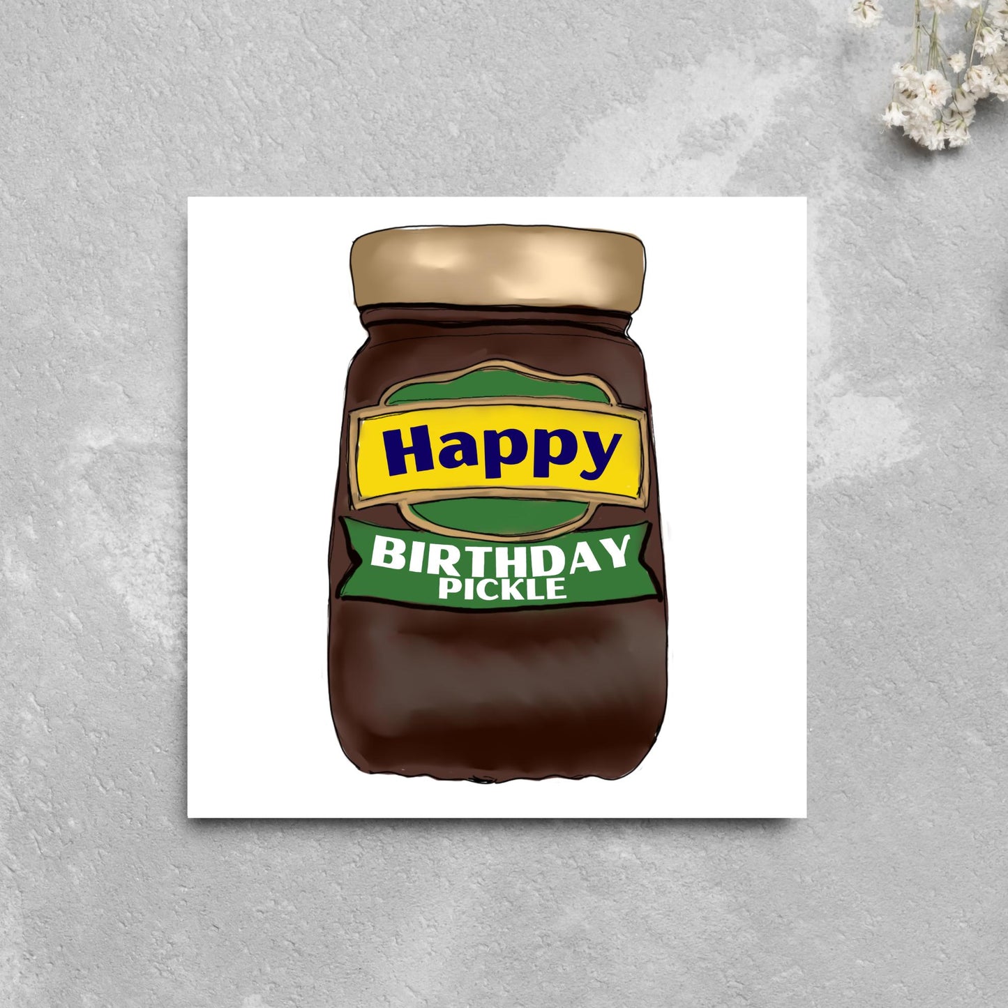Pickle Birthday Card, Funny Birthday Card, Sandwich Birthday, British Birthday Card, Sandwich Pickle, Birthday Card For Pickle Lover