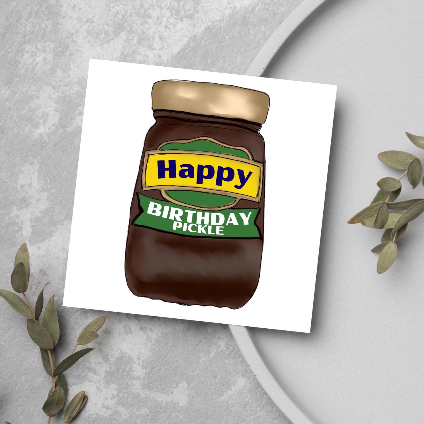 Pickle Birthday Card, Funny Birthday Card, Sandwich Birthday, British Birthday Card, Sandwich Pickle, Birthday Card For Pickle Lover