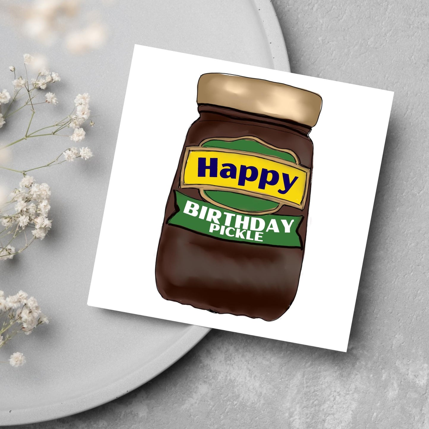 Pickle Birthday Card, Funny Birthday Card, Sandwich Birthday, British Birthday Card, Sandwich Pickle, Birthday Card For Pickle Lover