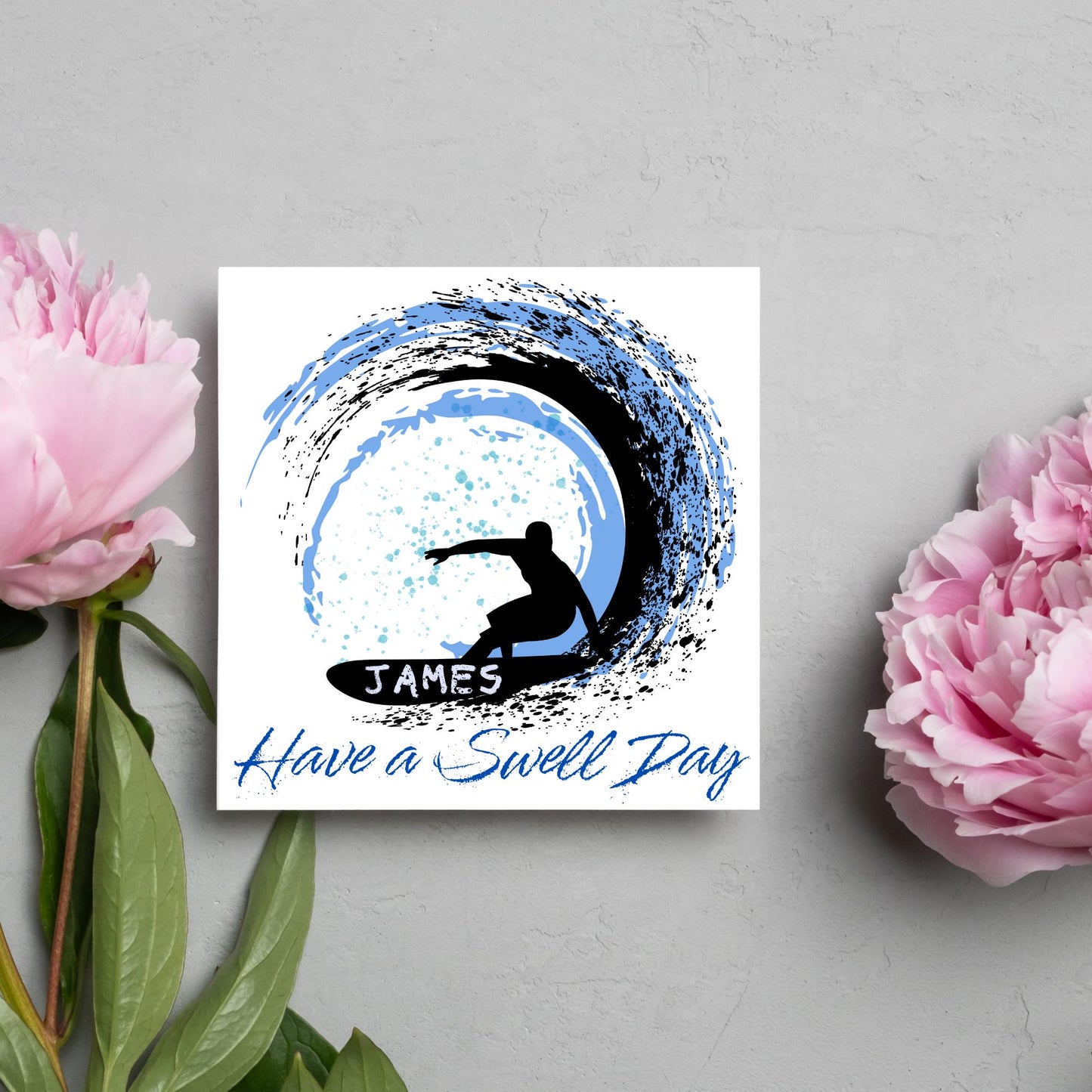 Personalised Surfing Birthday Card, Sport Card, Surfer Birthday Card, Card for Him, Card for Her, Surf Board, Card for Surfer, Water Sport