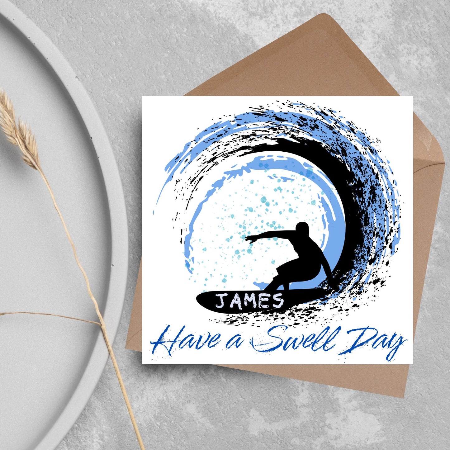 Personalised Surfing Birthday Card, Sport Card, Surfer Birthday Card, Card for Him, Card for Her, Surf Board, Card for Surfer, Water Sport
