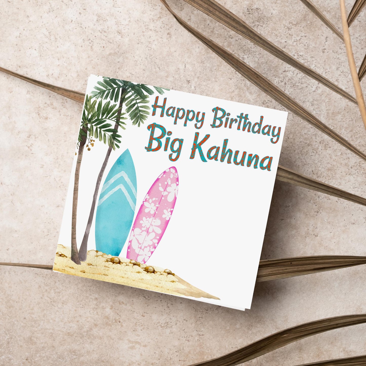 Big Kahuna Surfing Birthday Card, Sport Card, Surfer Birthday Card, Card for Him, Card for Her, Surf Board, Card for Surfer, Water Sport