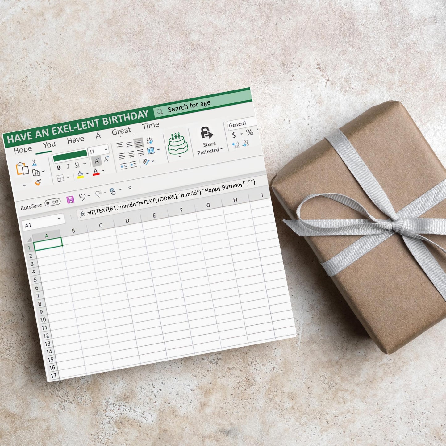 Spreadsheet Birthday Card, Funny Geek Birthday Card, IT Birthday Card, Funny Exel Design Spreadsheet Card, Accountant Card, Geek Card