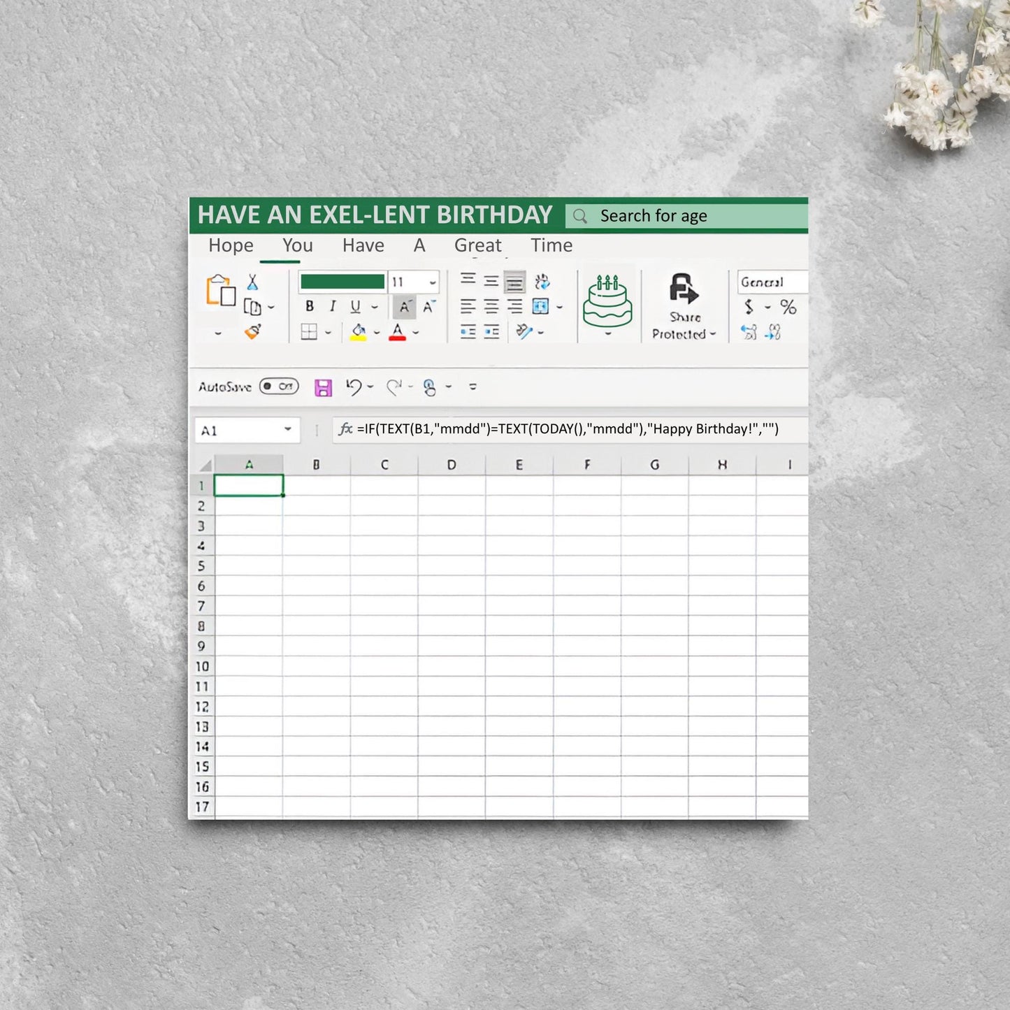 Spreadsheet Birthday Card, Funny Geek Birthday Card, IT Birthday Card, Funny Exel Design Spreadsheet Card, Accountant Card, Geek Card